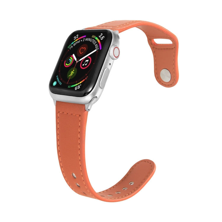 Nail Silver Buckle Leather Watch Band For Apple Watch Series, For Apple Watch Ultra 49mm&Watch Ultra 2 49mm / Series 9&8&7 45mm / SE 3&SE 2&6&SE&5&4 44mm, For Apple Watch Series 9&8&7 41mm / SE 3&SE 2&6&SE&5&4 40mm / 3&2&1 38mm                         ...