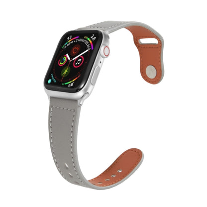 Nail Silver Buckle Leather Watch Band For Apple Watch Series, For Apple Watch Ultra 49mm&Watch Ultra 2 49mm / Series 9&8&7 45mm / SE 3&SE 2&6&SE&5&4 44mm, For Apple Watch Series 9&8&7 41mm / SE 3&SE 2&6&SE&5&4 40mm / 3&2&1 38mm                         ...