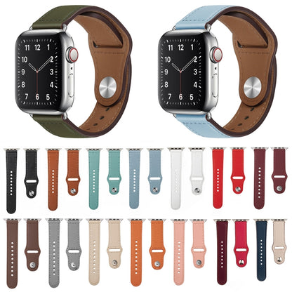 Nail Silver Buckle Leather Watch Band For Apple Watch Series, For Apple Watch Ultra 49mm&Watch Ultra 2 49mm / Series 9&8&7 45mm / SE 3&SE 2&6&SE&5&4 44mm, For Apple Watch Series 9&8&7 41mm / SE 3&SE 2&6&SE&5&4 40mm / 3&2&1 38mm                         ...