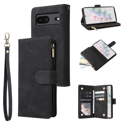 Multifunctional Frosted Zipper Wallet Leather Phone Case, For Samsung Galaxy A13 4G, For Samsung Galaxy A23, For OnePlus 9 Pro, For OnePlus 9, For Google Pixel 6 Pro, For Google Pixel 6a, For Google Pixel 7 5G, For Google Pixel 7 Pro 5G                ...