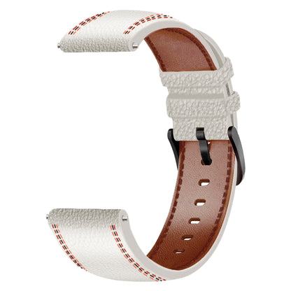 Sewing Thread Genuine Leather Watch Band, For Samsung Galaxy Watch 3 45mm, For Huawei Watch GT 3 46mm