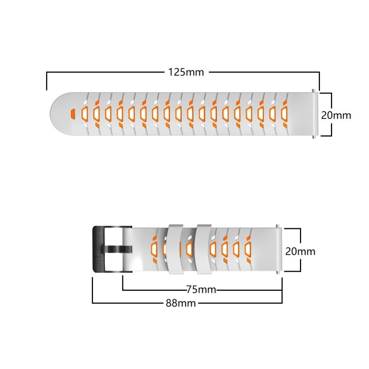 Trapezoidal Three-row Hole Silicone Watch Band, For Samsung Galaxy Watch 4 / Watch4 Classic, For Samsung Galaxy Watch 42mm, For Samsung Galaxy Watch 46mm, For Samsung Galaxy Watch Active
