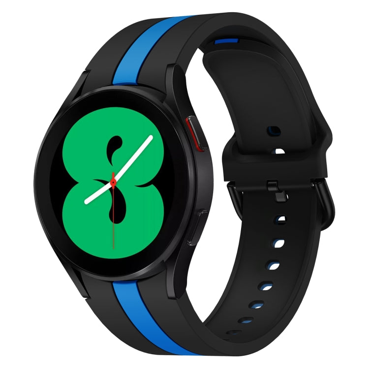 For Samsung Galaxy Watch4 40/44mm / Watch4 Classic 42/46mm Three Vertical Stripes Two-color Silicone Watch Band