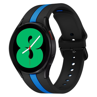 For Samsung Galaxy Watch4 40/44mm / Watch4 Classic 42/46mm Three Vertical Stripes Two-color Silicone Watch Band