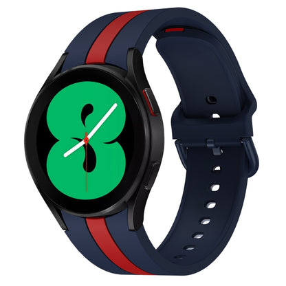 For Samsung Galaxy Watch4 40/44mm / Watch4 Classic 42/46mm Three Vertical Stripes Two-color Silicone Watch Band
