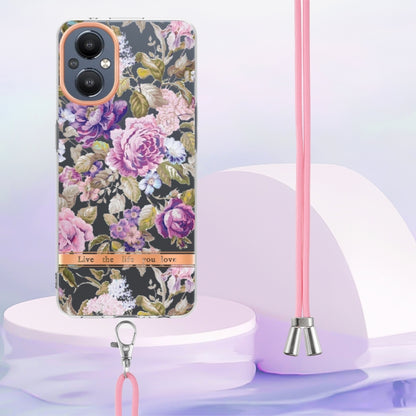 Flowers Series TPU Phone Case with Lanyard, For OnePlus N20 5G, For OPPO Realme 9 Pro+ 5G, For OPPO Realme 9 Pro 5G, For OPPO Realme 9i/A36/A96 4G, For OPPO Realme C21Y, For Xiaomi Redmi Note 11s, For Samsung Galaxy A13, For Samsung Galaxy A23