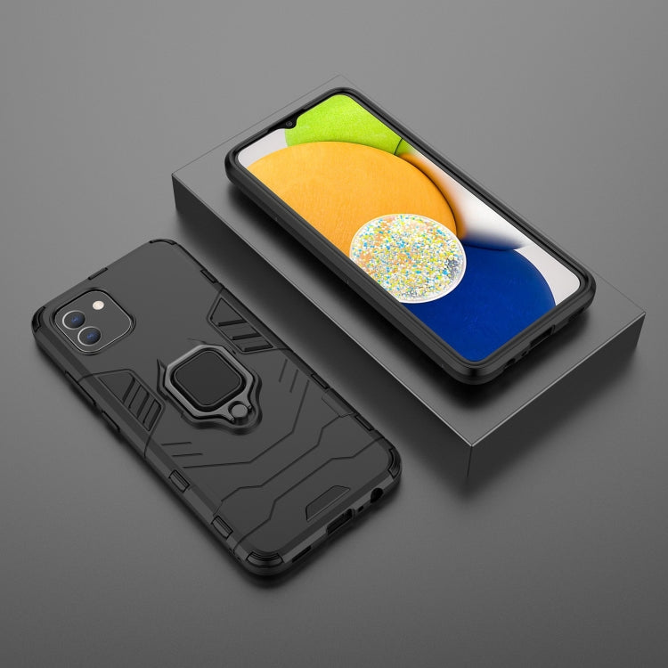 PC + TPU Shockproof Protective Phone Case with Magnetic Ring Holder, For Samsung Galaxy A03 EU Version