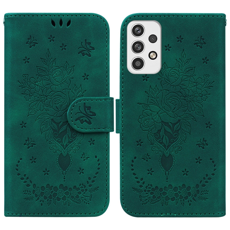Butterfly Rose Embossed Leather Phone Case, For Samsung Galaxy A03s EU Version, For Samsung Galaxy A13 5G, For Samsung Galaxy A23, For Samsung Galaxy A51 5G, For Samsung Galaxy A52 5G / 4G, For Samsung Galaxy A71, For Samsung Galaxy A71 5G             ...