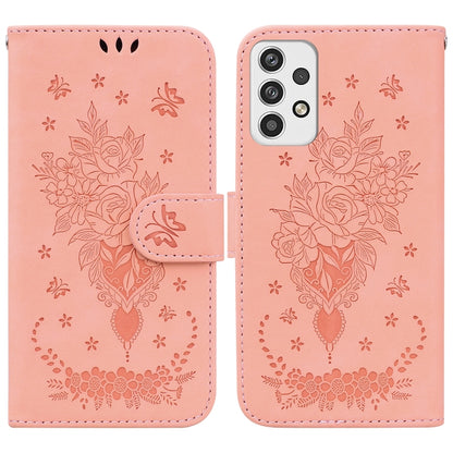 Butterfly Rose Embossed Leather Phone Case, For Samsung Galaxy A03s EU Version, For Samsung Galaxy A13 5G, For Samsung Galaxy A23, For Samsung Galaxy A51 5G, For Samsung Galaxy A52 5G / 4G, For Samsung Galaxy A71, For Samsung Galaxy A71 5G             ...