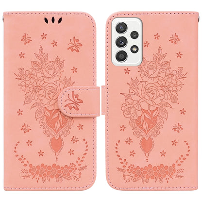 Butterfly Rose Embossed Leather Phone Case, For Samsung Galaxy A03s EU Version, For Samsung Galaxy A13 5G, For Samsung Galaxy A23, For Samsung Galaxy A51 5G, For Samsung Galaxy A52 5G / 4G, For Samsung Galaxy A71, For Samsung Galaxy A71 5G             ...