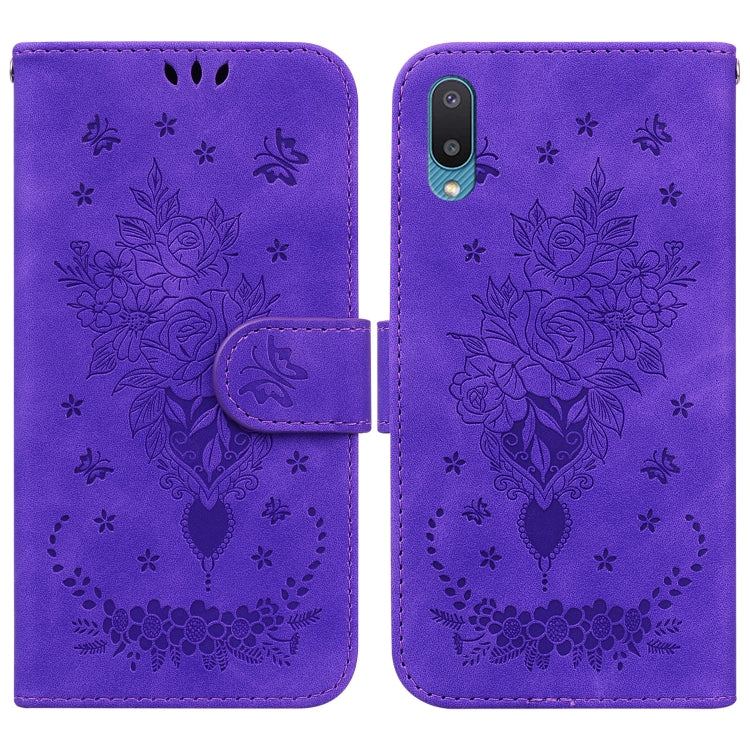 Butterfly Rose Embossed Leather Phone Case, For Samsung Galaxy A03s EU Version, For Samsung Galaxy A13 5G, For Samsung Galaxy A23, For Samsung Galaxy A51 5G, For Samsung Galaxy A52 5G / 4G, For Samsung Galaxy A71, For Samsung Galaxy A71 5G             ...