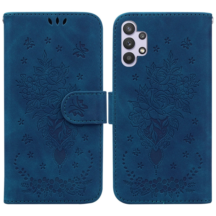 Butterfly Rose Embossed Leather Phone Case, For Samsung Galaxy A12 5G, For Samsung Galaxy A21s, For Samsung Galaxy A22 4G, For Samsung Galaxy A31, For Samsung Galaxy A32 4G, For Samsung Galaxy A32 5G, For Samsung Galaxy A42 5G