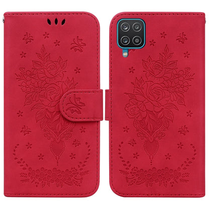 Butterfly Rose Embossed Leather Phone Case, For Samsung Galaxy A12 5G, For Samsung Galaxy A21s, For Samsung Galaxy A22 4G, For Samsung Galaxy A31, For Samsung Galaxy A32 4G, For Samsung Galaxy A32 5G, For Samsung Galaxy A42 5G