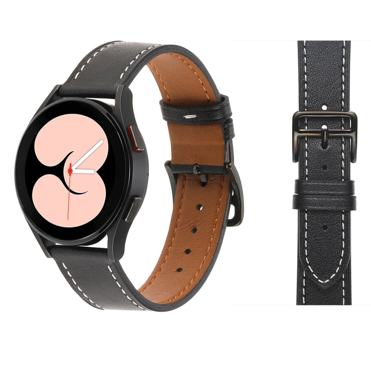 Plain Weave Leather Watch Band, For Samsung Galaxy Watch4 40mm / 44mm