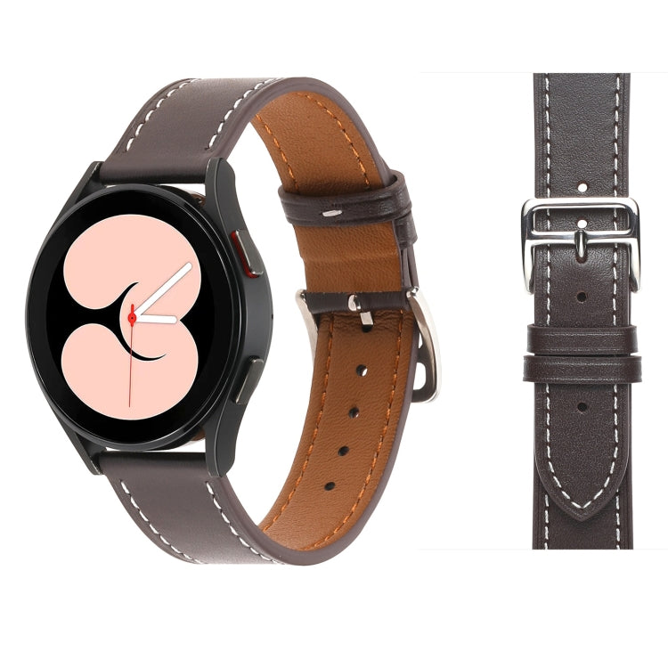 Plain Weave Leather Watch Band, For Samsung Galaxy Watch4 40mm / 44mm