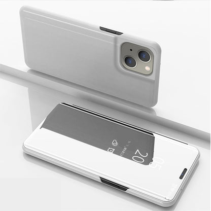 Plated Mirror Horizontal Flip Leather Phone Case with Holder, For iPhone 14, For iPhone 14 Plus, For iPhone 14 Pro, For iPhone 14 Pro Max