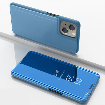 Plated Mirror Horizontal Flip Leather Phone Case with Holder, For iPhone 14, For iPhone 14 Plus, For iPhone 14 Pro, For iPhone 14 Pro Max