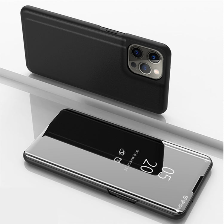 Plated Mirror Horizontal Flip Leather Phone Case with Holder, For iPhone 14, For iPhone 14 Plus, For iPhone 14 Pro, For iPhone 14 Pro Max