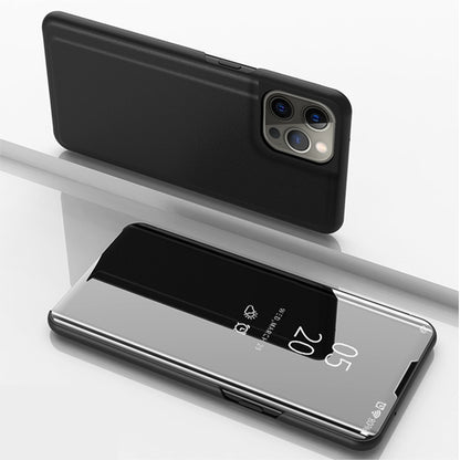 Plated Mirror Horizontal Flip Leather Phone Case with Holder, For iPhone 14, For iPhone 14 Plus, For iPhone 14 Pro, For iPhone 14 Pro Max