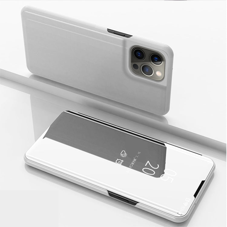 Plated Mirror Horizontal Flip Leather Phone Case with Holder, For iPhone 14, For iPhone 14 Plus, For iPhone 14 Pro, For iPhone 14 Pro Max
