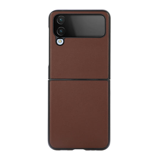 Sheep Texture Genuine Leather Phone Case, For Samsung Galaxy Z Flip4