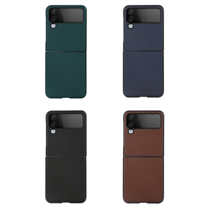 Sheep Texture Genuine Leather Phone Case, For Samsung Galaxy Z Flip4