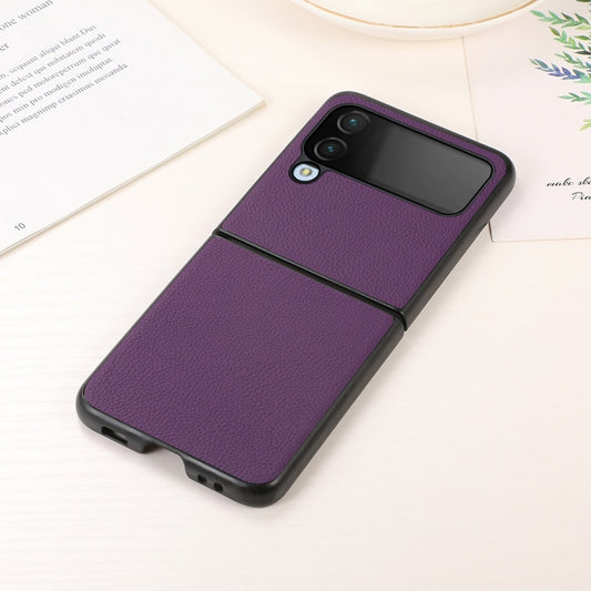 Genuine Leather Shockproof Protective Leather Phone Case, For Samsung Galaxy Z Flip4