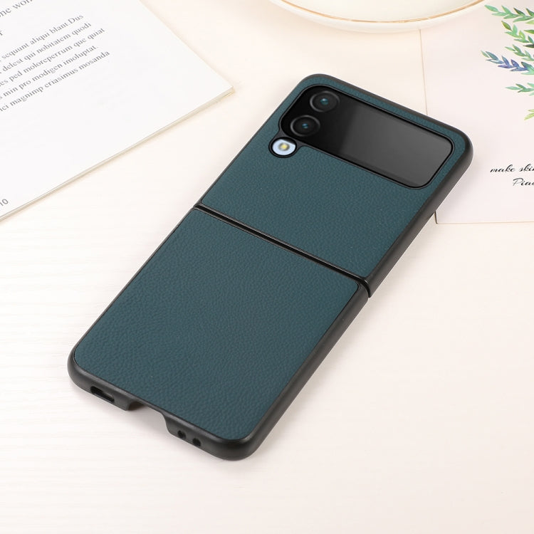 Genuine Leather Shockproof Protective Leather Phone Case, For Samsung Galaxy Z Flip4