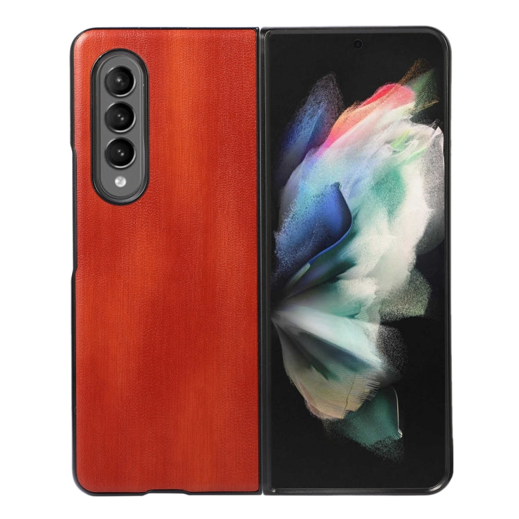 Yellow Cow Texture PU Phone Case, For Samsung Galaxy Z Fold4
