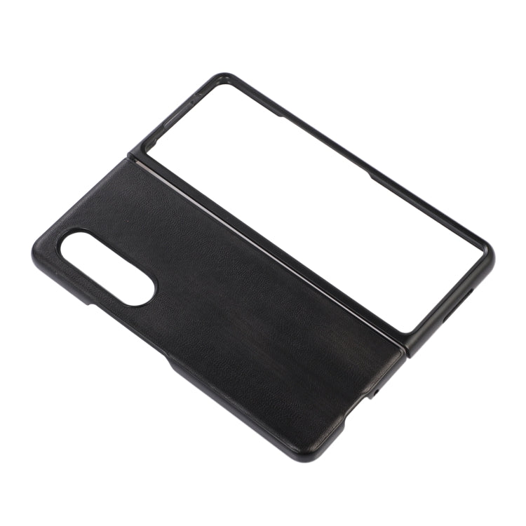 Yellow Cow Texture PU Phone Case, For Samsung Galaxy Z Fold4