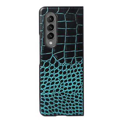 Crocodile Top Layer Cowhide Leather Phone Case, For Samsung Galaxy Z Fold4