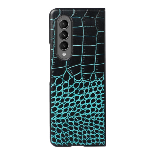 Crocodile Top Layer Cowhide Leather Phone Case, For Samsung Galaxy Z Fold4