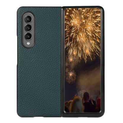 Genuine Leather Lychee Texture Phone Case, For Samsung Galaxy Z Fold4