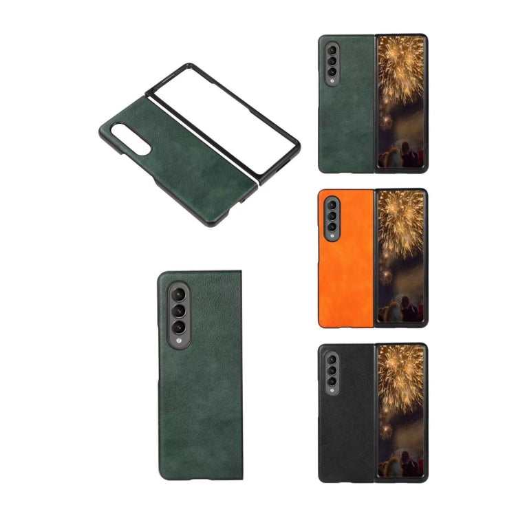 Genuine Leather Lychee Texture Phone Case, For Samsung Galaxy Z Fold4