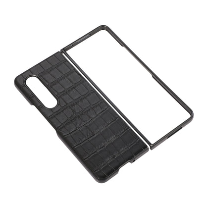 Crocodile Texture Genuine Leather Phone Case, For Samsung Galaxy Z Fold4