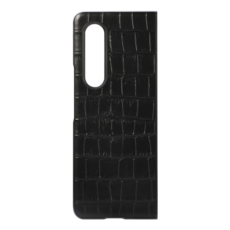 Crocodile Texture Genuine Leather Phone Case, For Samsung Galaxy Z Fold4