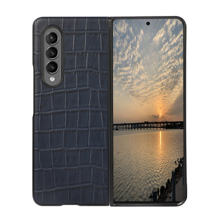 Crocodile Texture Genuine Leather Phone Case, For Samsung Galaxy Z Fold4