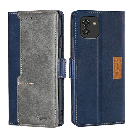 Contrast Color Side Buckle Leather Phone Case, For Samsung Galaxy A03 EU Edition 166mm, For Samsung Galaxy A23 5G, For Samsung Galaxy M33 5G, For Samsung Galaxy M53 5G