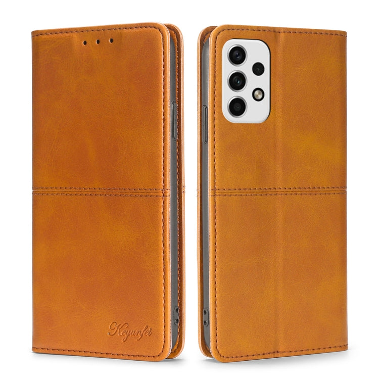 Cow Texture Magnetic Horizontal Flip Leather Phone Case, For Samsung Galaxy A03 EU Edition 166mm, For Samsung Galaxy A23 5G, For Samsung Galaxy M33 5G, For Samsung Galaxy M53 5G