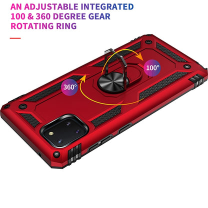 Shockproof TPU + PC Protective Case with 360 Degree Rotating Holder, For Galaxy A01, For Galaxy A81 / Note 10 Lite, For Galaxy A91 / S10 Lite