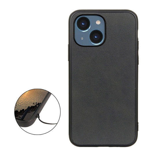 Accurate Hole Two-color Calf Texture Shockproof Phone Case, For iPhone 14, For iPhone 14 Plus, For iPhone 14 Pro, For iPhone 14 Pro Max