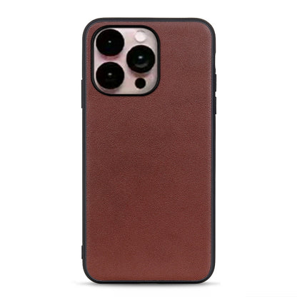 Lambskin Texture Genuine Leather Phone Case, For iPhone 14, For iPhone 14 Plus, For iPhone 14 Pro, For iPhone 14 Pro Max
