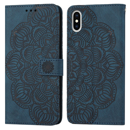 Mandala Embossed Flip Leather Phone Case, For iPhone 11 Pro Max, For iPhone X / XS, For iPhone XR, For iPhone XS Max, For iPhone SE 2022 / 2020 / 8 / 7, For iPhone 7 Plus / 8 Plus