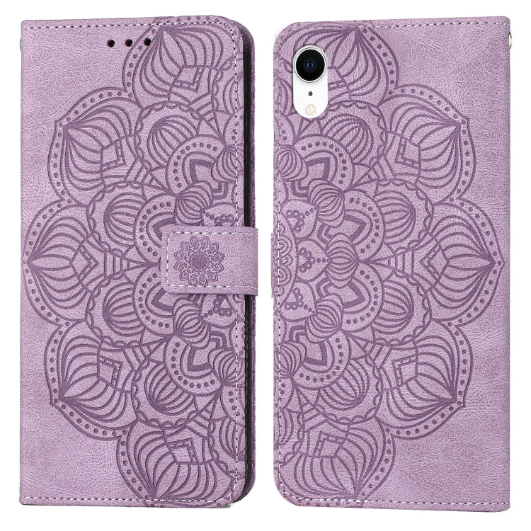 Mandala Embossed Flip Leather Phone Case, For iPhone 11 Pro Max, For iPhone X / XS, For iPhone XR, For iPhone XS Max, For iPhone SE 2022 / 2020 / 8 / 7, For iPhone 7 Plus / 8 Plus