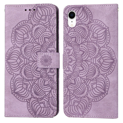Mandala Embossed Flip Leather Phone Case, For iPhone 11 Pro Max, For iPhone X / XS, For iPhone XR, For iPhone XS Max, For iPhone SE 2022 / 2020 / 8 / 7, For iPhone 7 Plus / 8 Plus