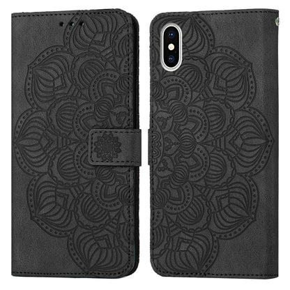 Mandala Embossed Flip Leather Phone Case, For iPhone 11 Pro Max, For iPhone X / XS, For iPhone XR, For iPhone XS Max, For iPhone SE 2022 / 2020 / 8 / 7, For iPhone 7 Plus / 8 Plus