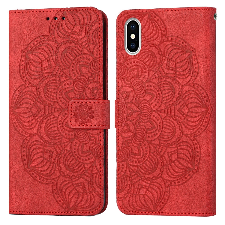 Mandala Embossed Flip Leather Phone Case, For iPhone 11 Pro Max, For iPhone X / XS, For iPhone XR, For iPhone XS Max, For iPhone SE 2022 / 2020 / 8 / 7, For iPhone 7 Plus / 8 Plus
