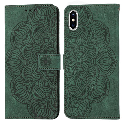 Mandala Embossed Flip Leather Phone Case, For iPhone 11 Pro Max, For iPhone X / XS, For iPhone XR, For iPhone XS Max, For iPhone SE 2022 / 2020 / 8 / 7, For iPhone 7 Plus / 8 Plus