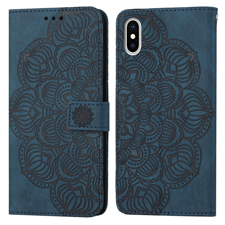 Mandala Embossed Flip Leather Phone Case, For iPhone 11 Pro Max, For iPhone X / XS, For iPhone XR, For iPhone XS Max, For iPhone SE 2022 / 2020 / 8 / 7, For iPhone 7 Plus / 8 Plus