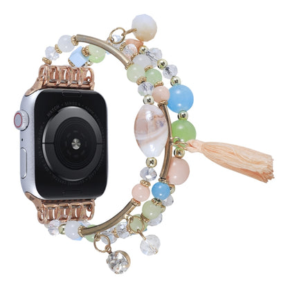 Round Bead Chain Watch Band For Apple Watch Series, 7 41mm / 6&SE&5&4 40mm / 3&2&1 38mm, 7 45mm / 6&SE&5&4 44mm / 3&2&1 42mm